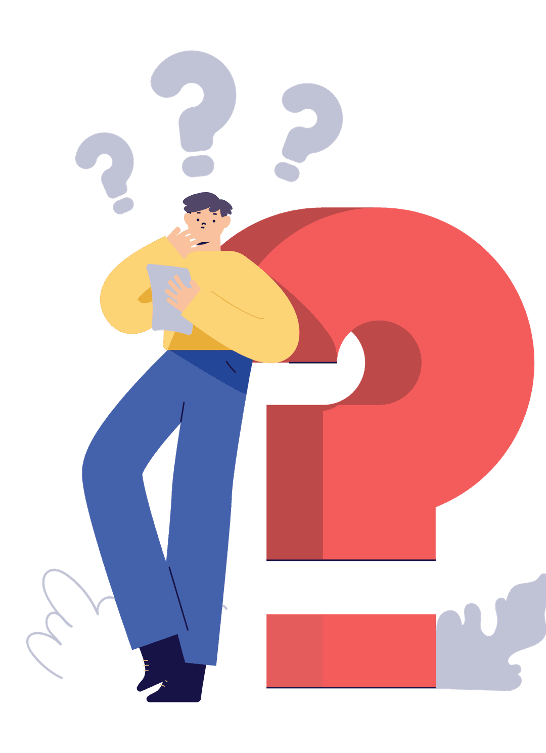 man having questions