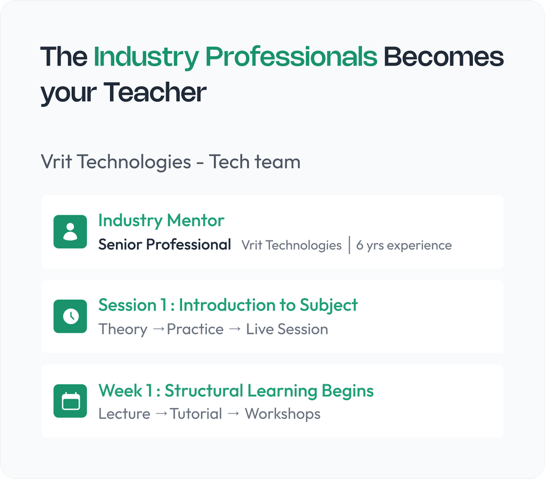 The Industry Professional Becomes Your Teacher.