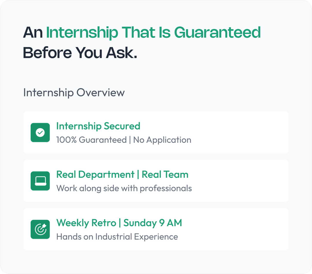 An Internship That Is Guaranteed Before You Ask.