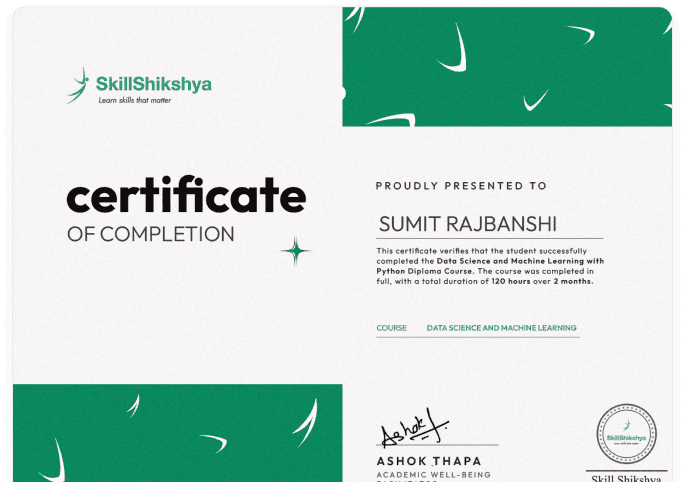 Skillshikshya Certificate