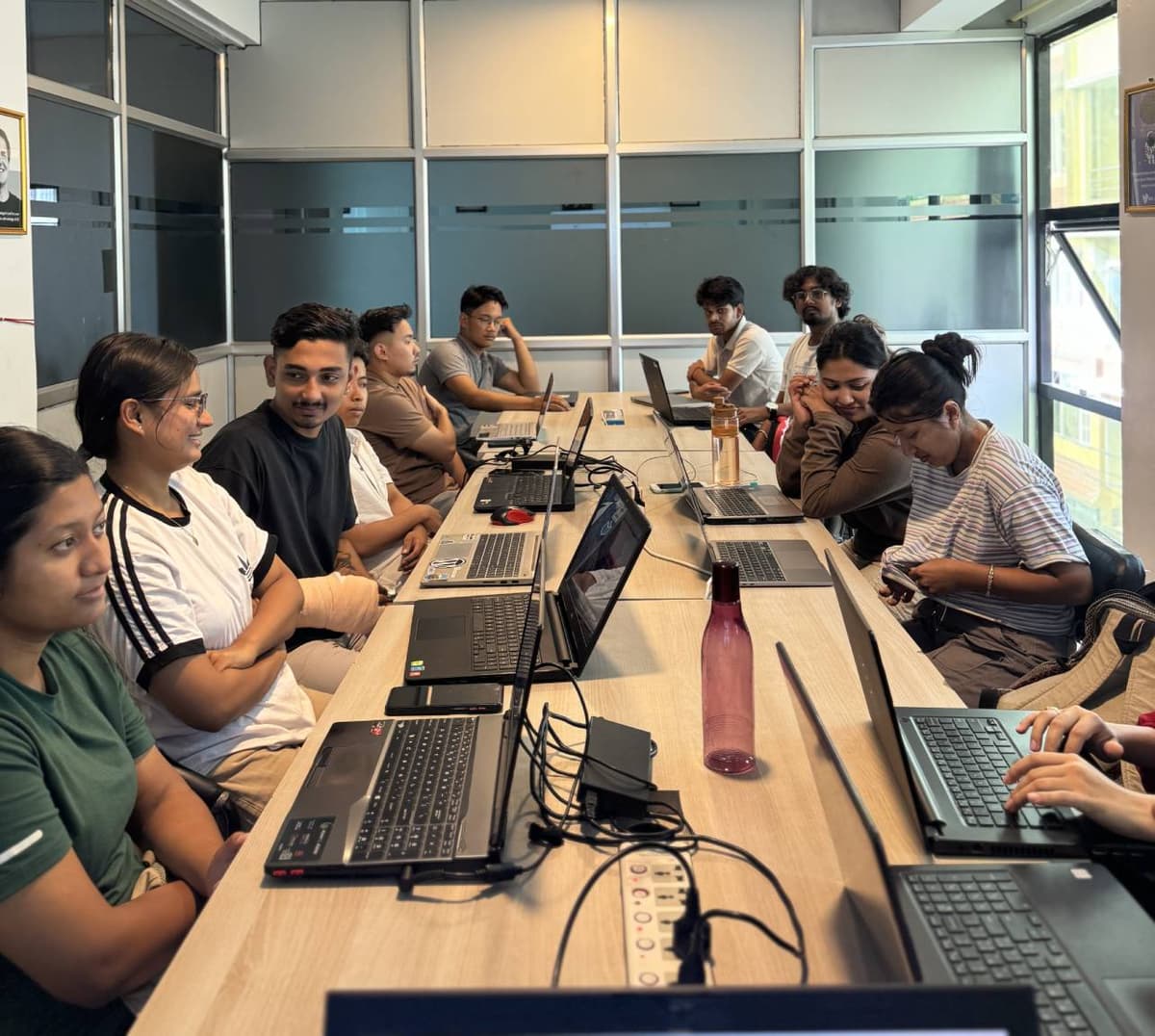 Student studying with laptop and coffee